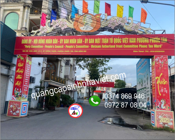 Công ty quảng cáo Sinh Nhà Việt trang trí cổng trụ sở phường xuân Ất Tỵ tại Phước Tân, Đồng Nai