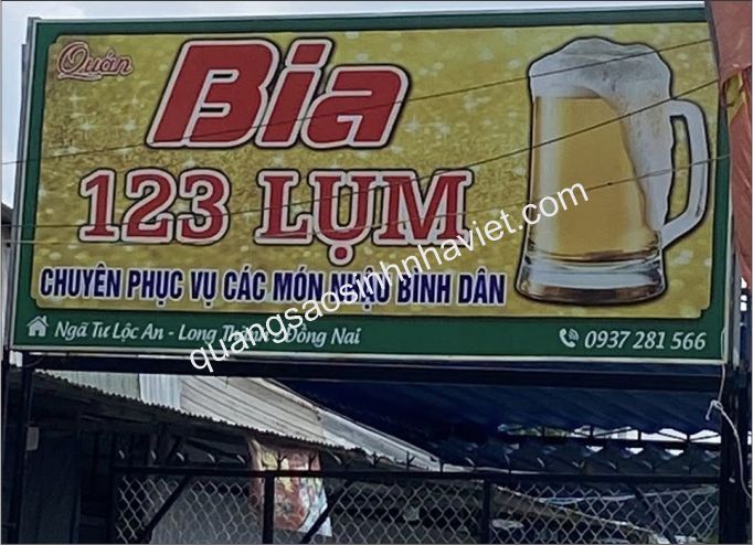 Thi công hộp đèn quảng cáo cho quán Bia Long Thành
