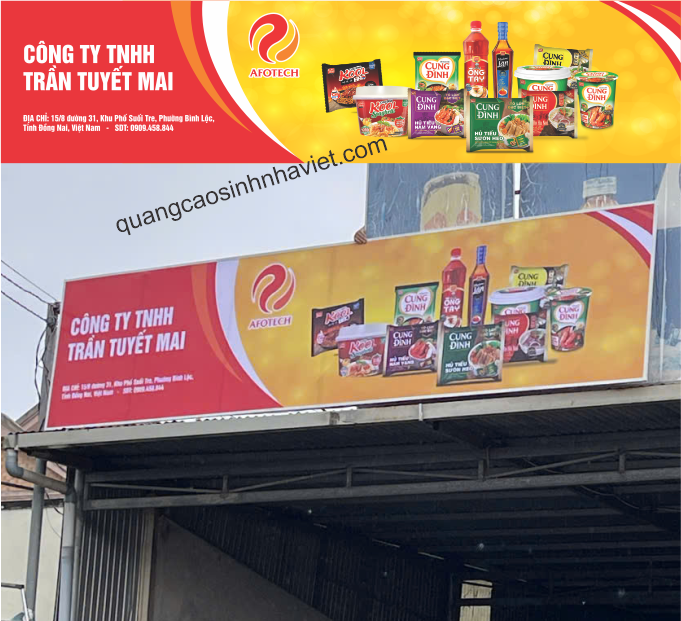 Thi công bảng hiệu bạt Hiflex Công Ty TNHH Trần Tuyết Mai tại Long Khánh Đồng Nai