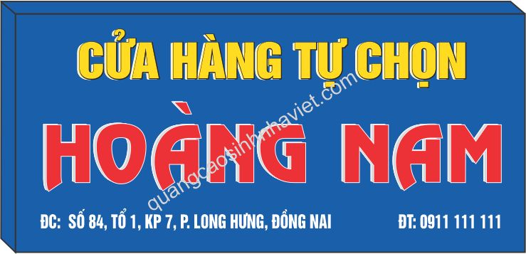 Thiết kê tư vấn mẫu bảng alu cho cửa hàng Hoàng Nam tại Biên Hòa - Đồng Nai
